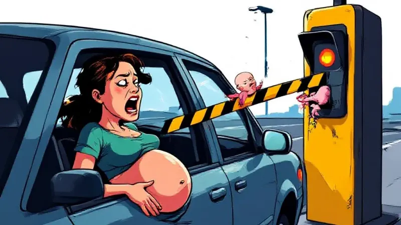Turnpike Apology: Newborn's Emergence Creates Traffic